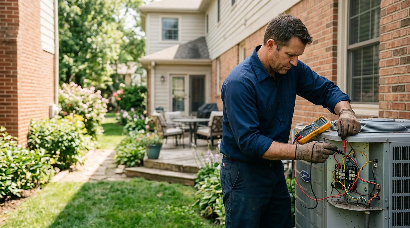 HVAC technician working near Zionsville, IN